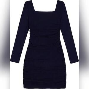 NWT Soly Hux Girl's Square Neck Long Sleeve Ruched Bodycon Mini Dress, 14 yrs